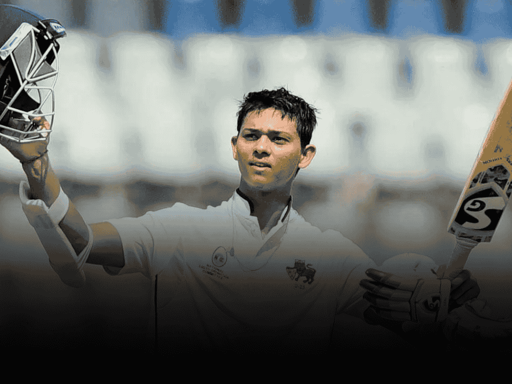 Yashasvi Jaiswal domestic match image in Mumbai Ranji Trophy Jersey. Likely to shift his team from Mumbai to Goa.