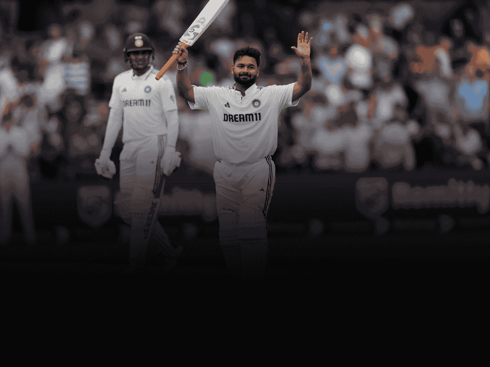 Rishabh Pant celebrating his century in the Leeds Test, a performance that boosted his ICC Test ranking to No. 1 — the highest of his career so far.